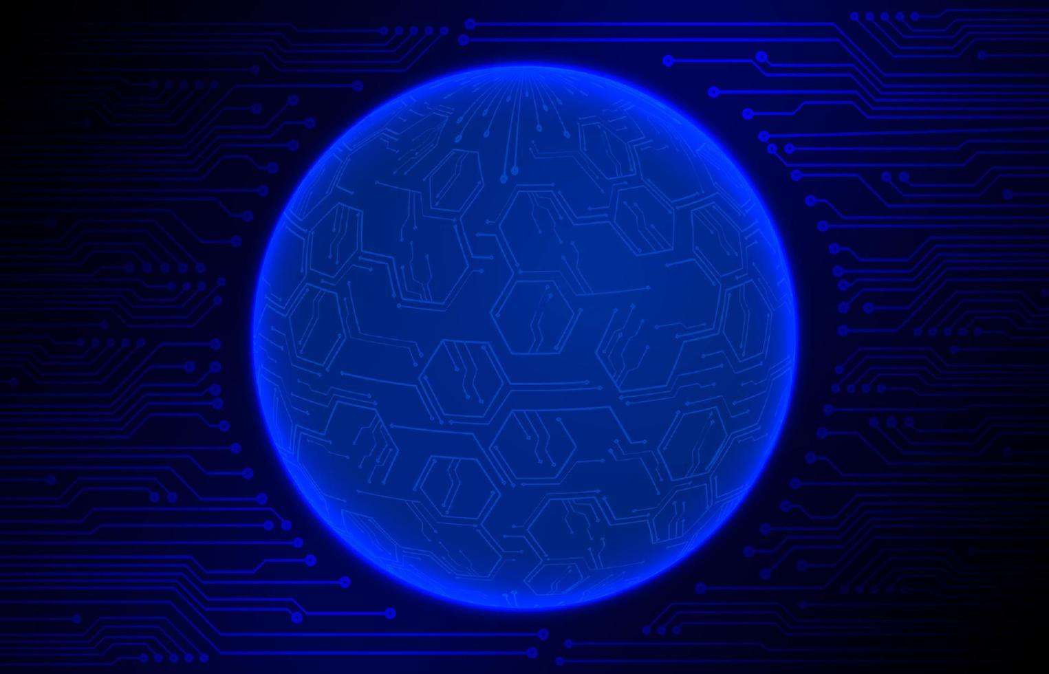 Modern Cybersecurity Technology Background with World Globe vector