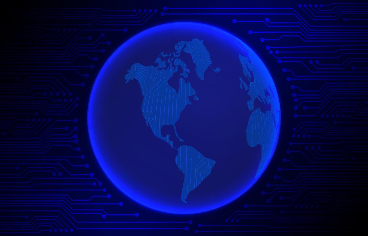 Modern Cybersecurity Technology Background with World Globe vector