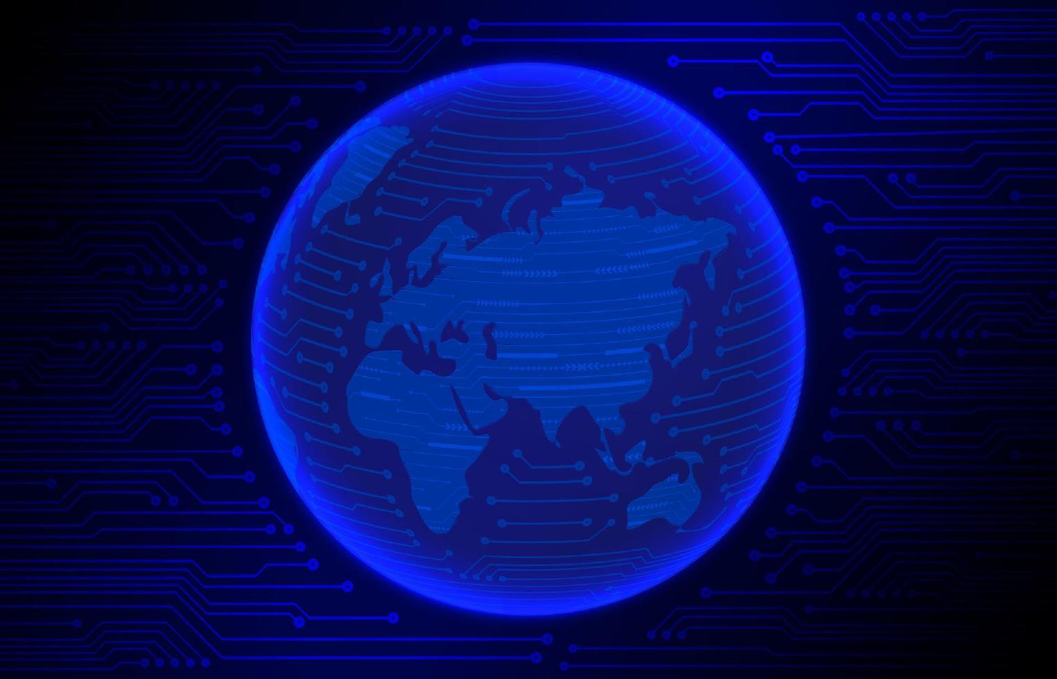 Modern Cybersecurity Technology Background with World Globe vector