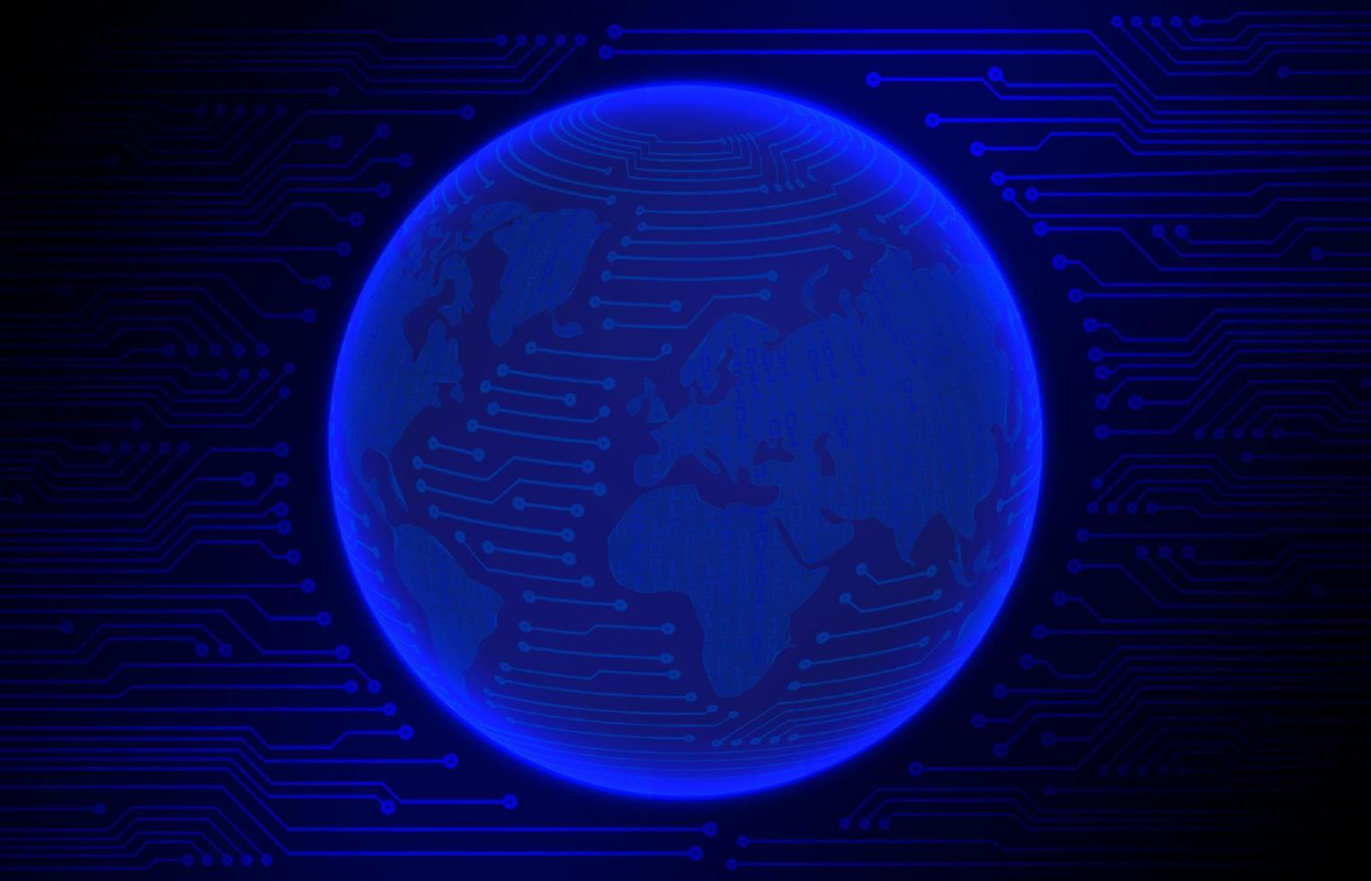 Modern Cybersecurity Technology Background with World Globe vector