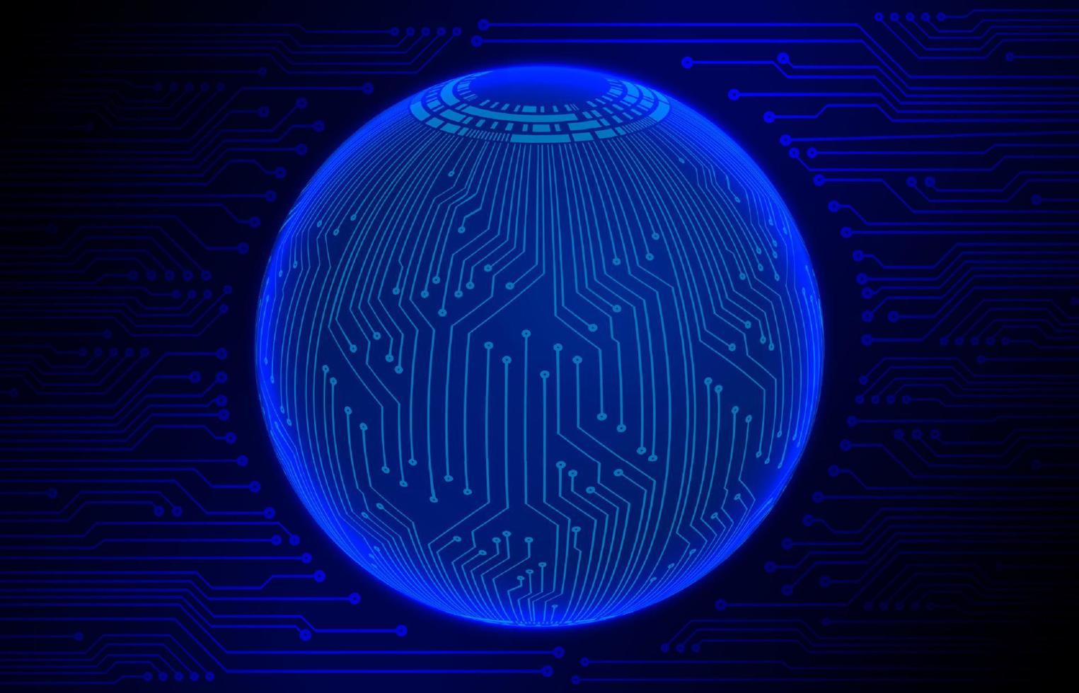 Modern Cybersecurity Technology Background with world globe vector