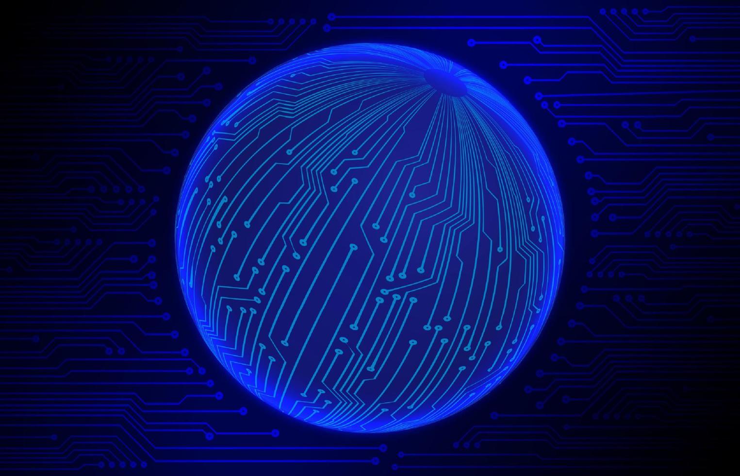 Modern Cybersecurity Technology Background with world globe vector