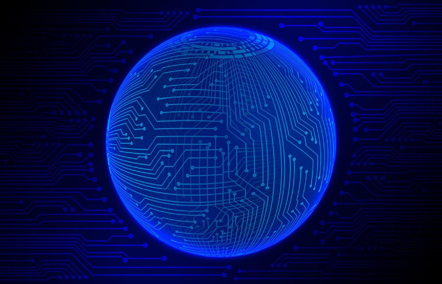Modern Cybersecurity Technology Background with world globe vector