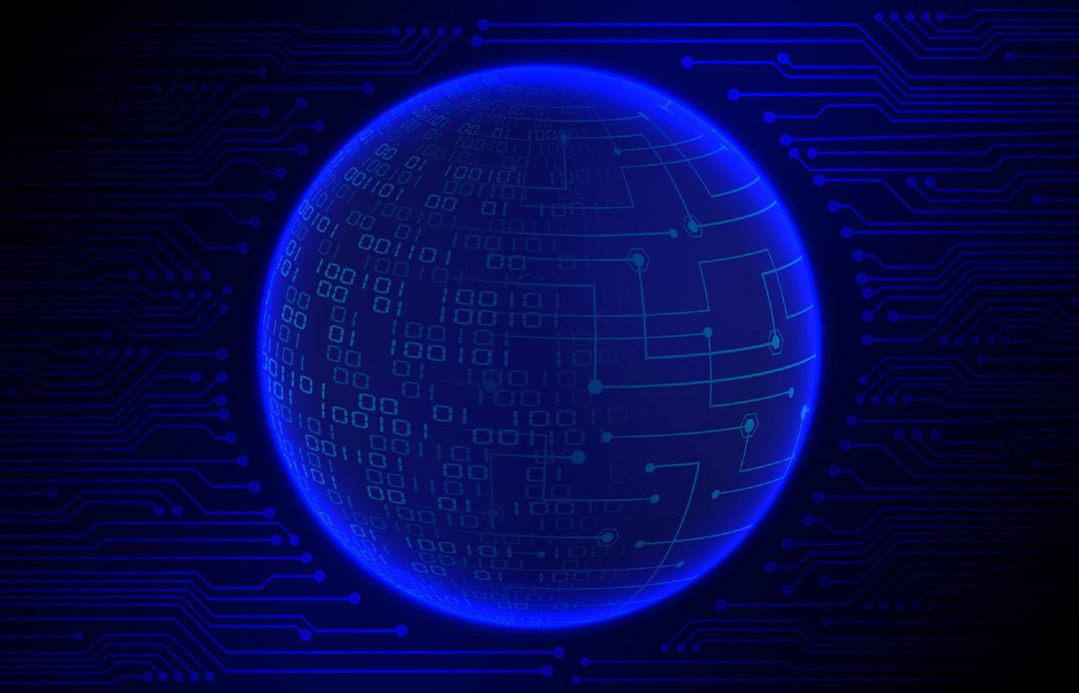 Modern Cybersecurity Technology Background with world globe vector
