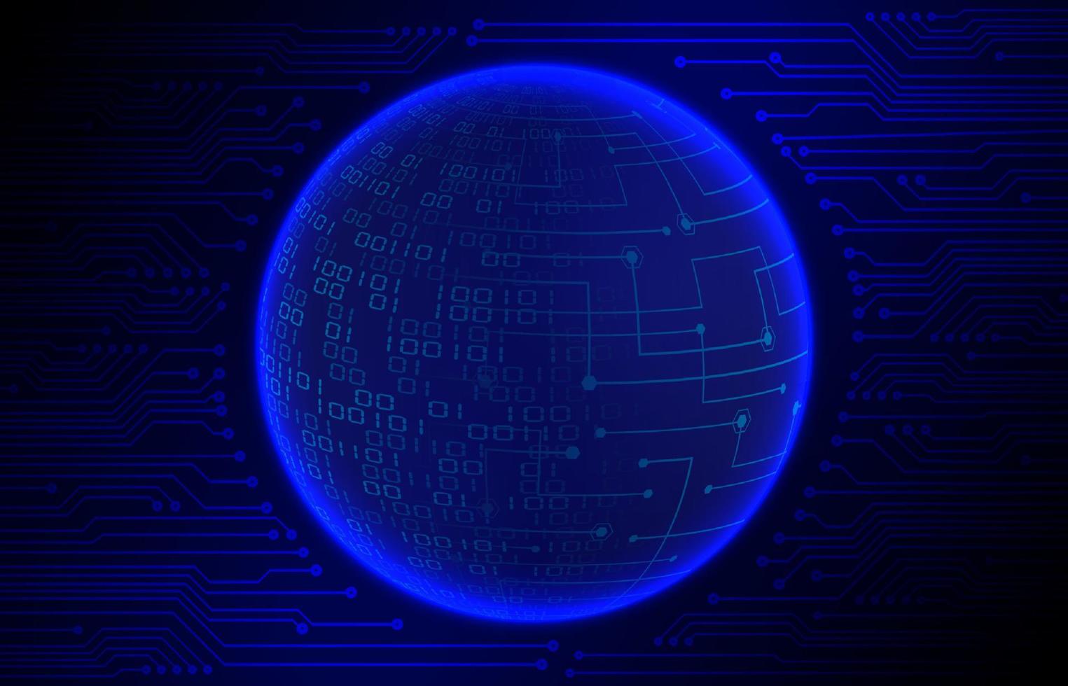 Modern Cybersecurity Technology Background with world globe vector