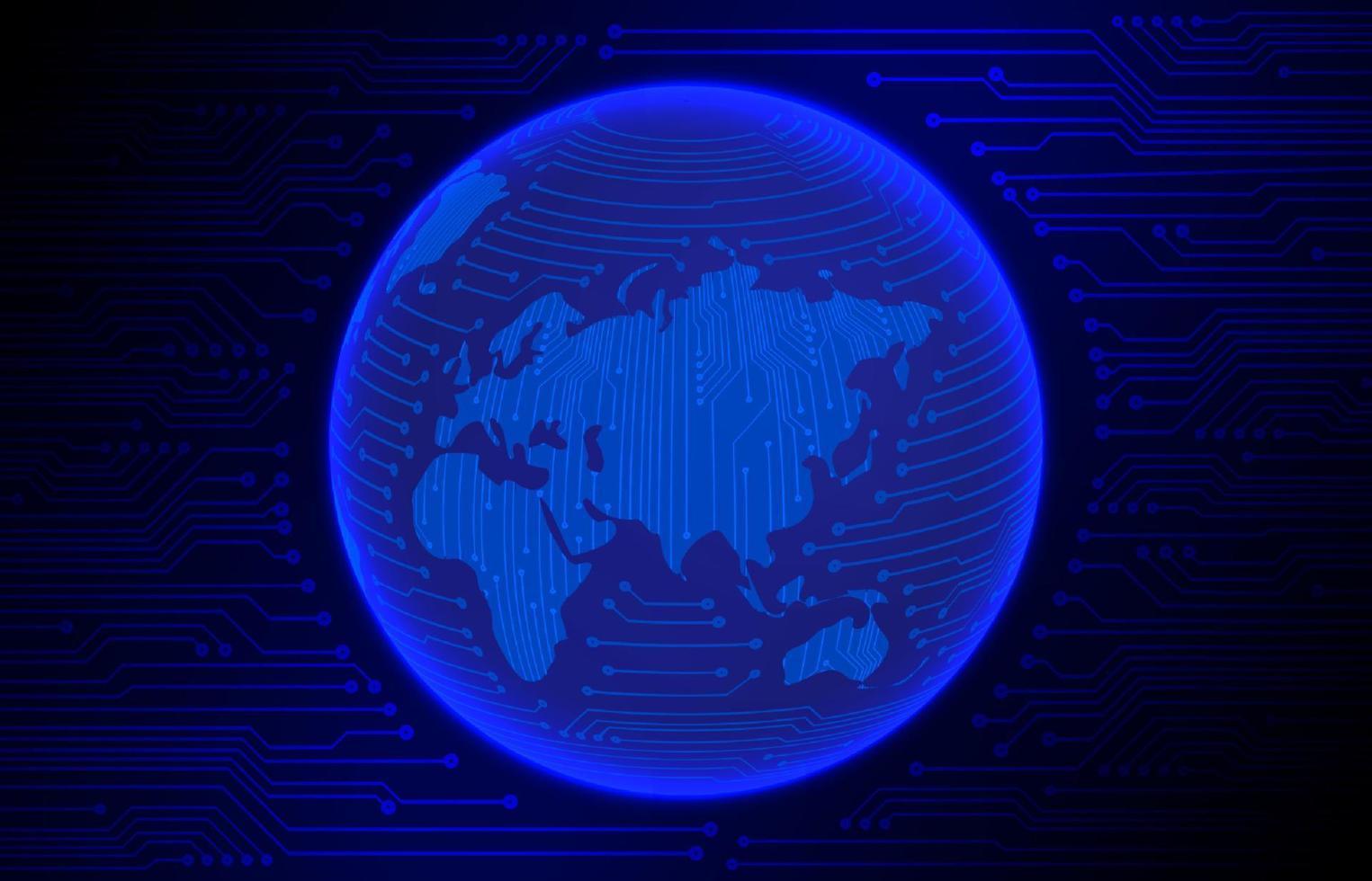 Modern Cybersecurity Technology Background with World Glove vector