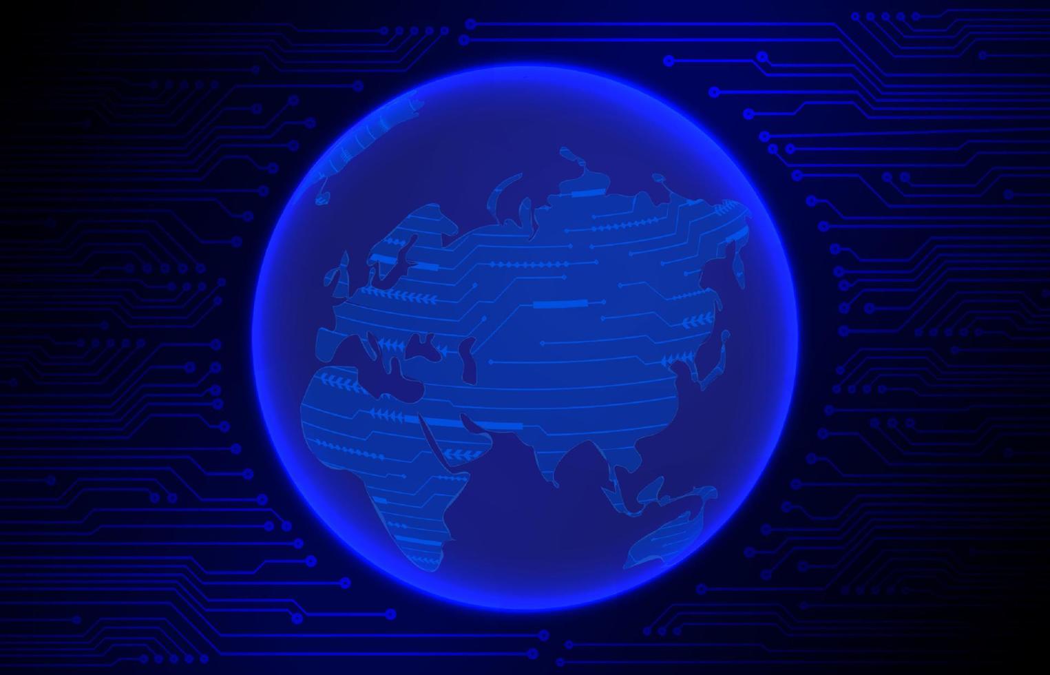 Modern Cybersecurity Technology Background with World Glove vector