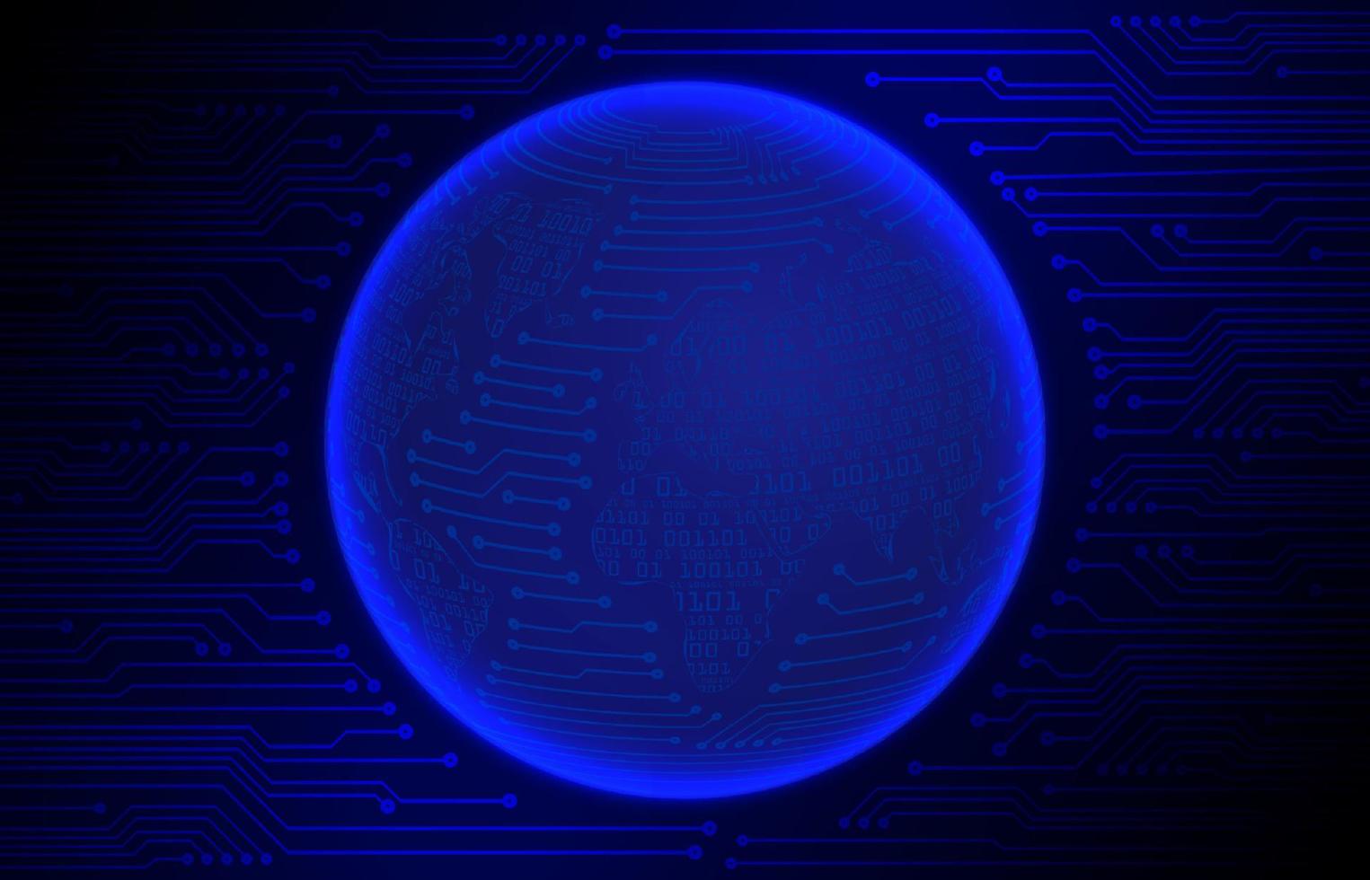 Modern Cybersecurity Technology Background with World Globe vector
