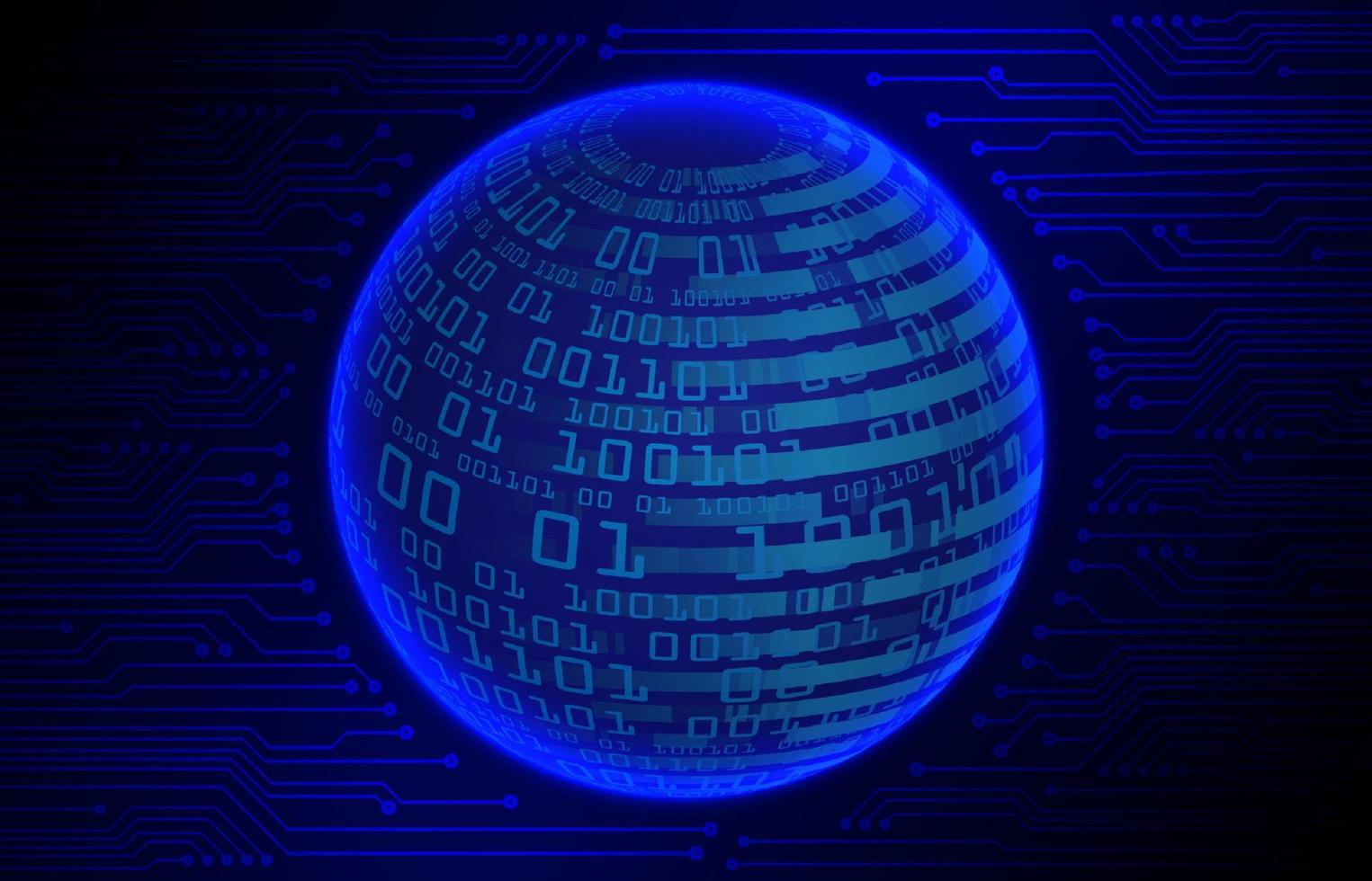 Modern Cybersecurity Technology Background with world globe vector