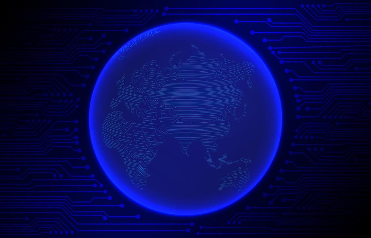 Modern Cybersecurity Technology Background with World Globe vector