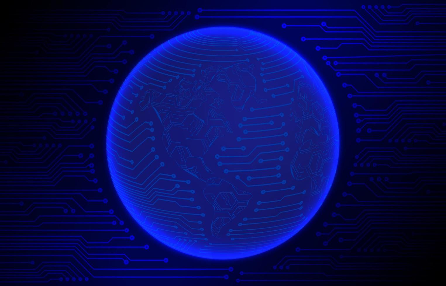 Modern Cybersecurity Technology Background with World Globe vector