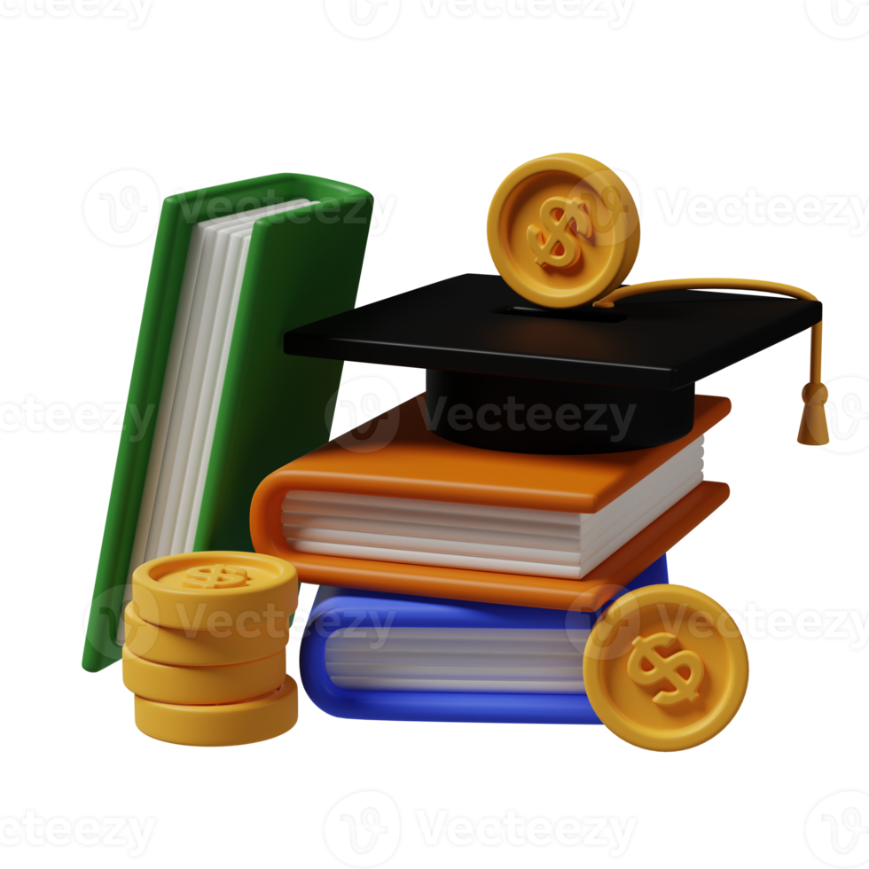 Invest education 3d illustration png