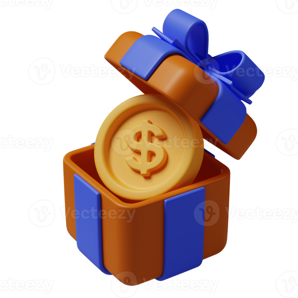 Money gift 3d illustration png
