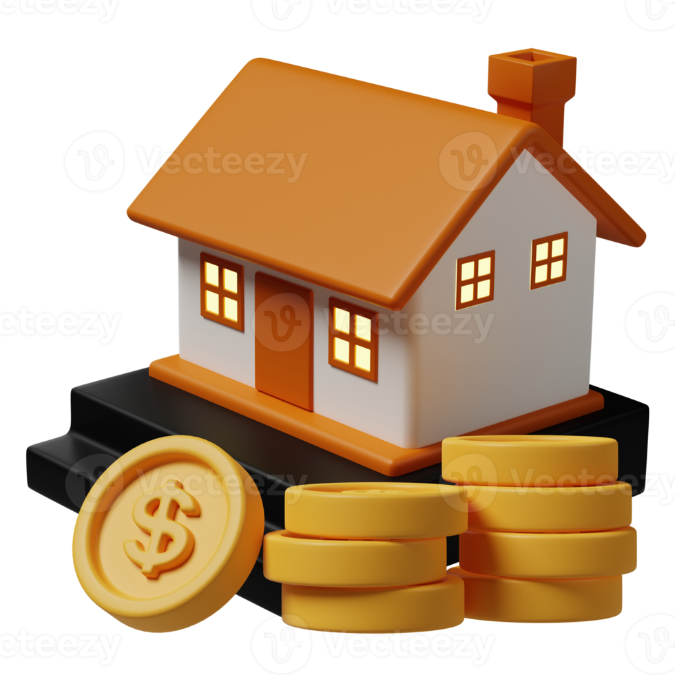 Invest property 3d illustration png