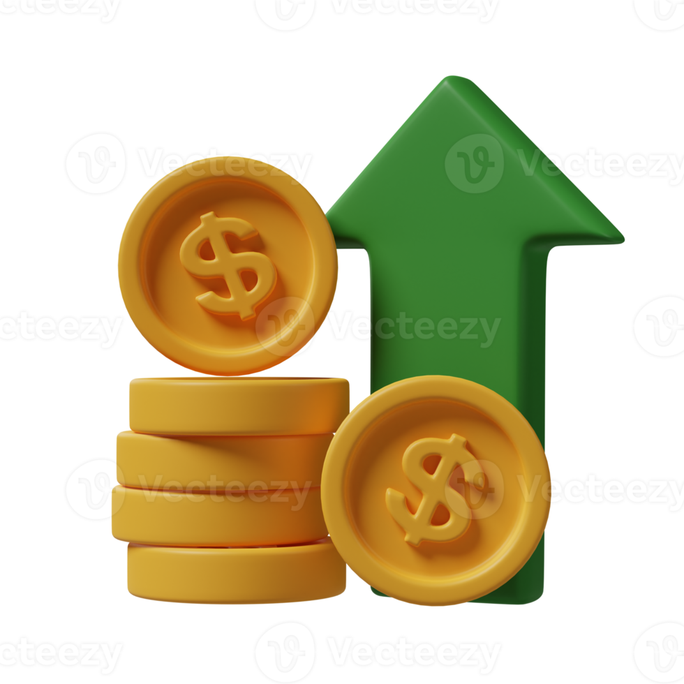 pengar värde upp 3d illustration png