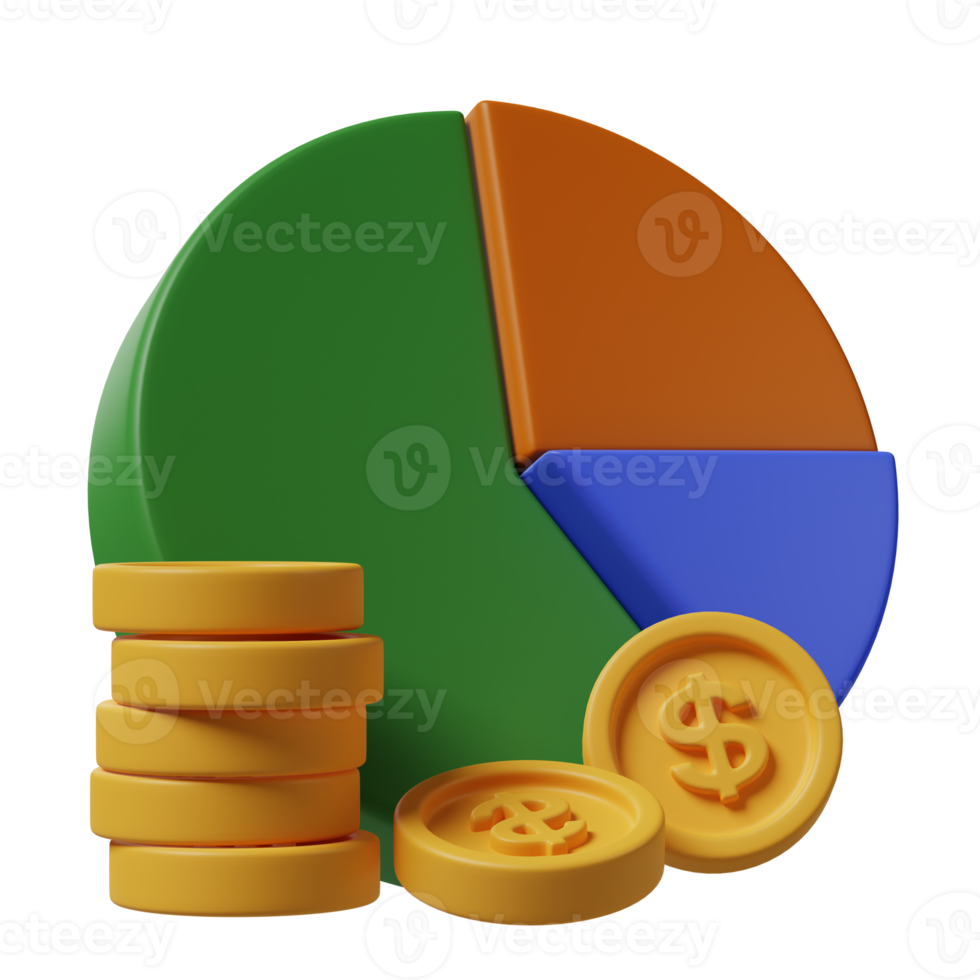torta gráfico moeda 3d ilustração png