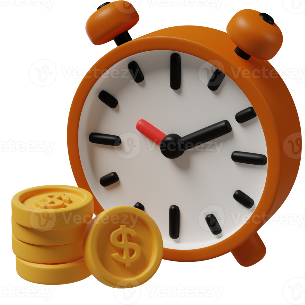 Time is money 3d illustration png