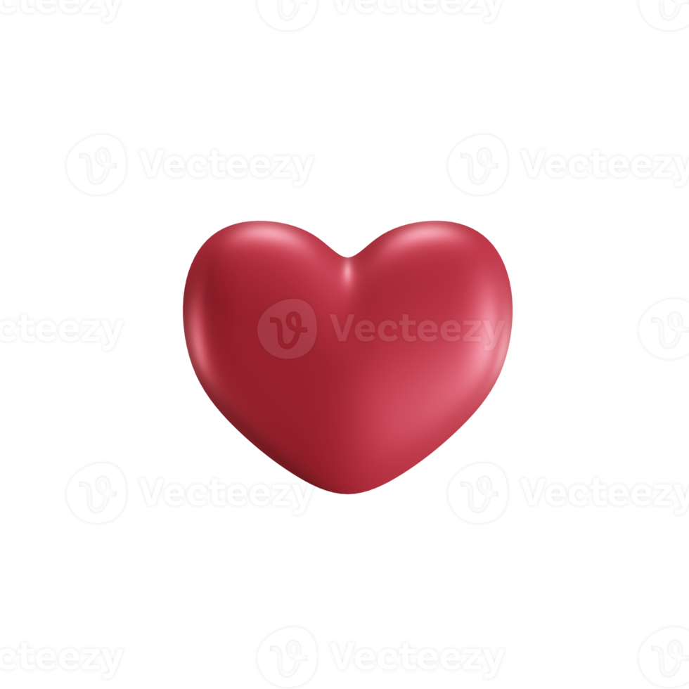 Happy Valentine's day on transparent background 3d illustration png