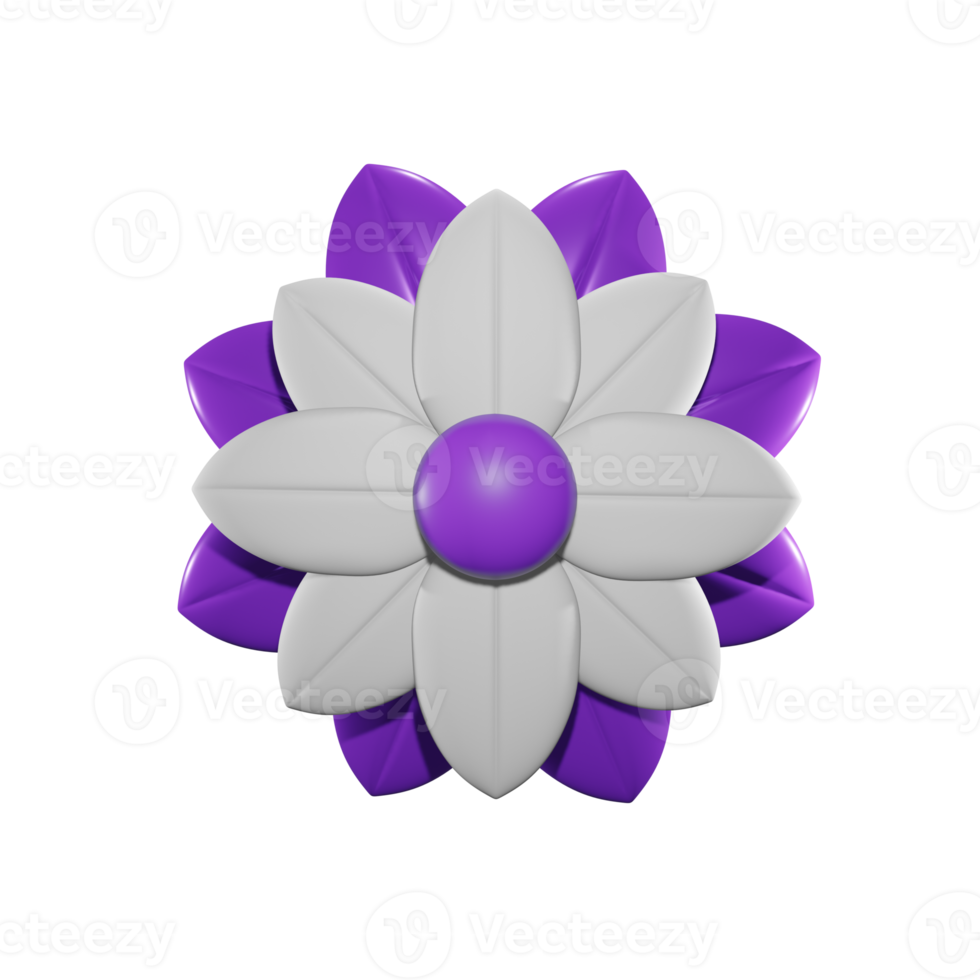 Flower isolated on transparent background 3d illustration PNG File