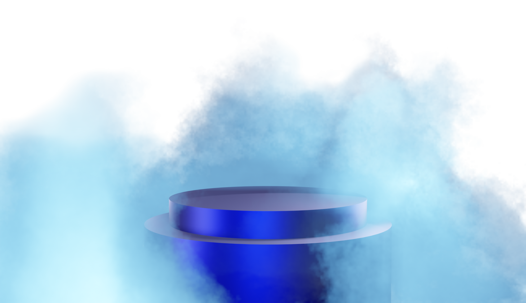 pódio produtos exibição com nuvem colorida 3d render isolado em transparente fundo png Arquivo