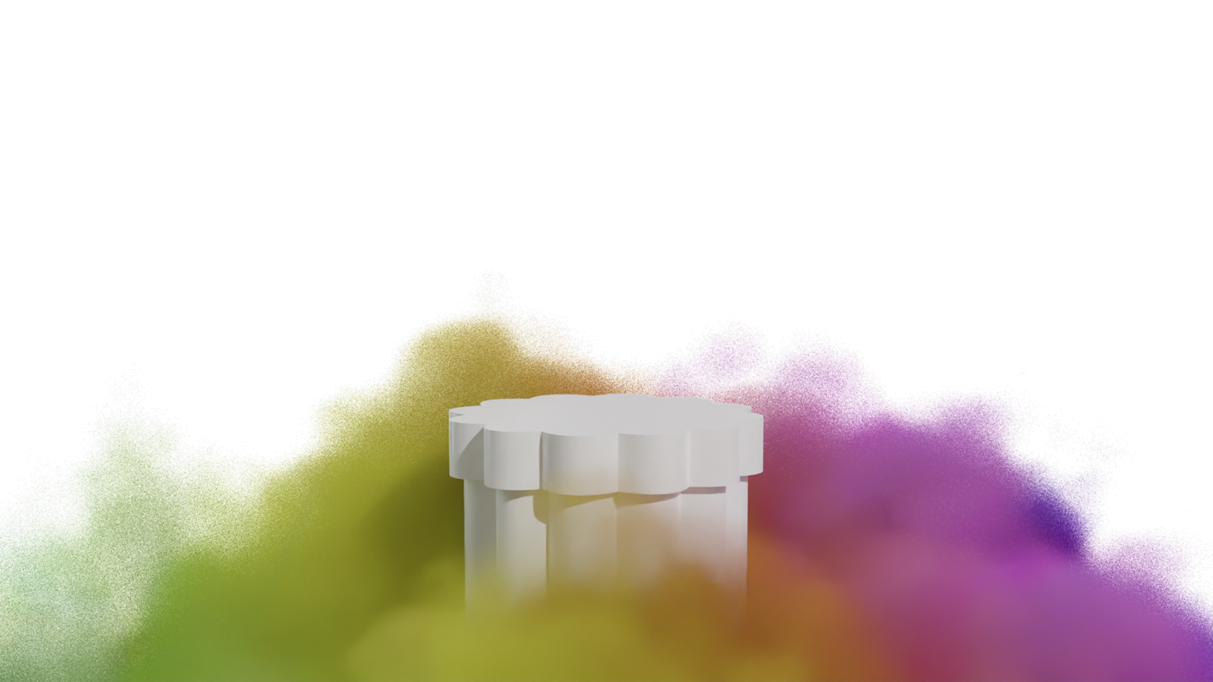 Podium product display with cloud colorful 3d render isolated on transparent background PNG File