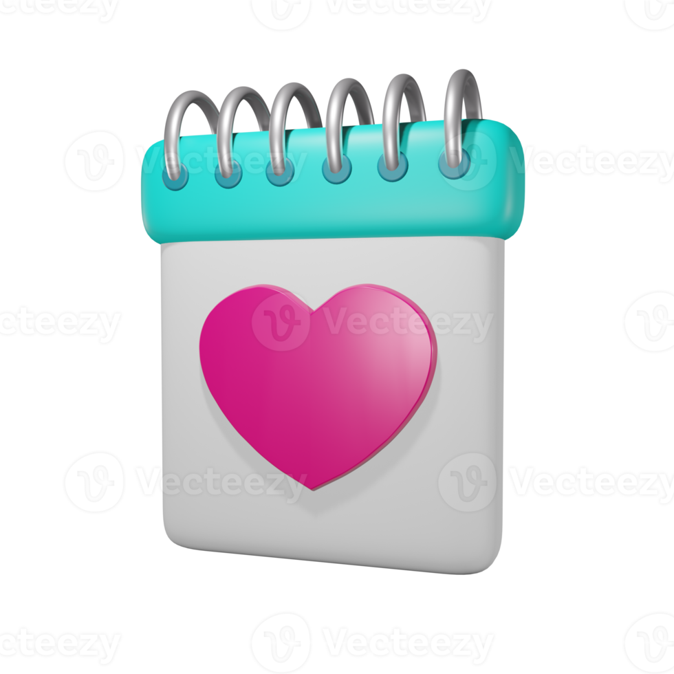 Happy Valentine's day isolated on transparent background 3d illustration PNG File