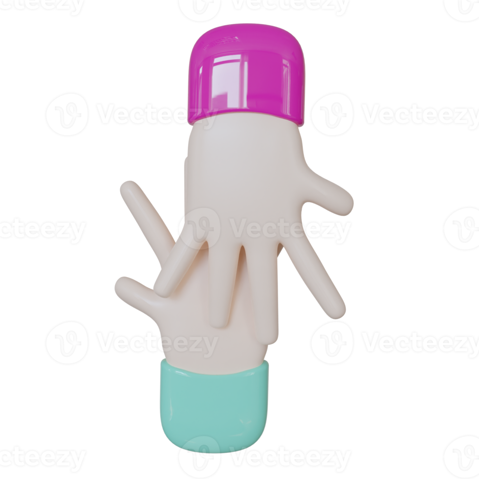 Hand Gesture on Transparent background 3d Illustration png