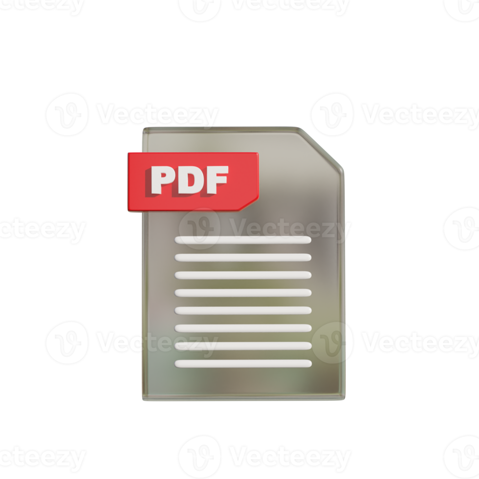 File Format on Transparent Background 3d illustration png