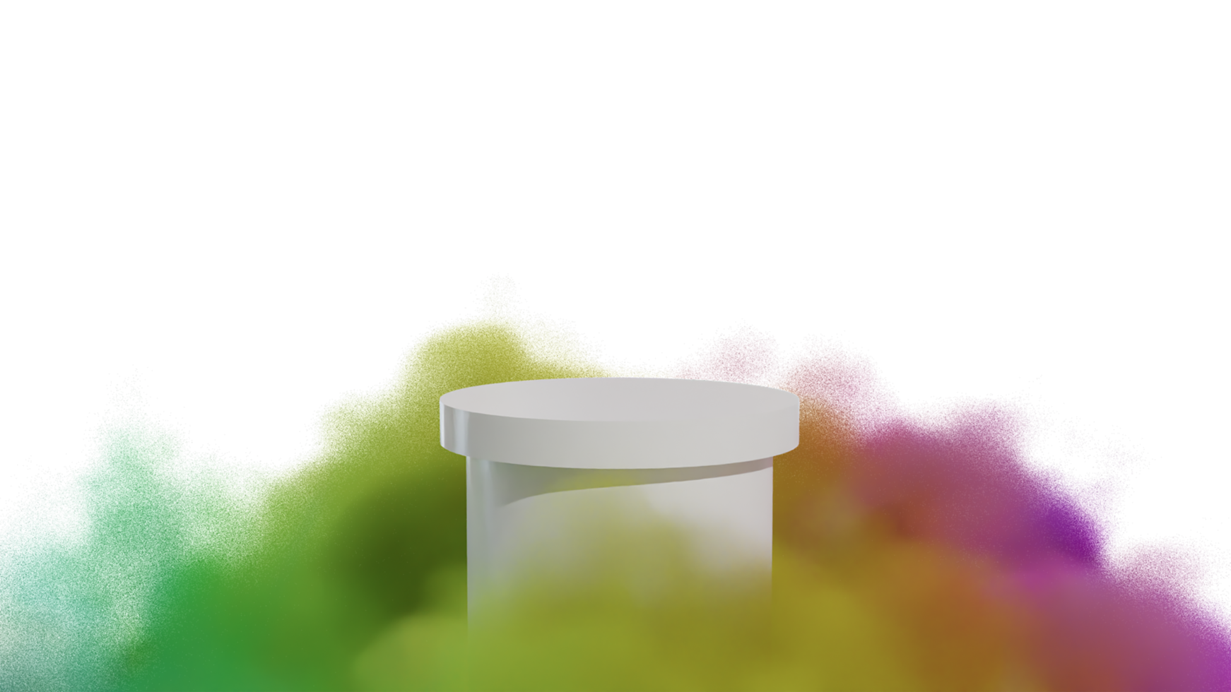 Podium product display with cloud colorful 3d render isolated on transparent background PNG File