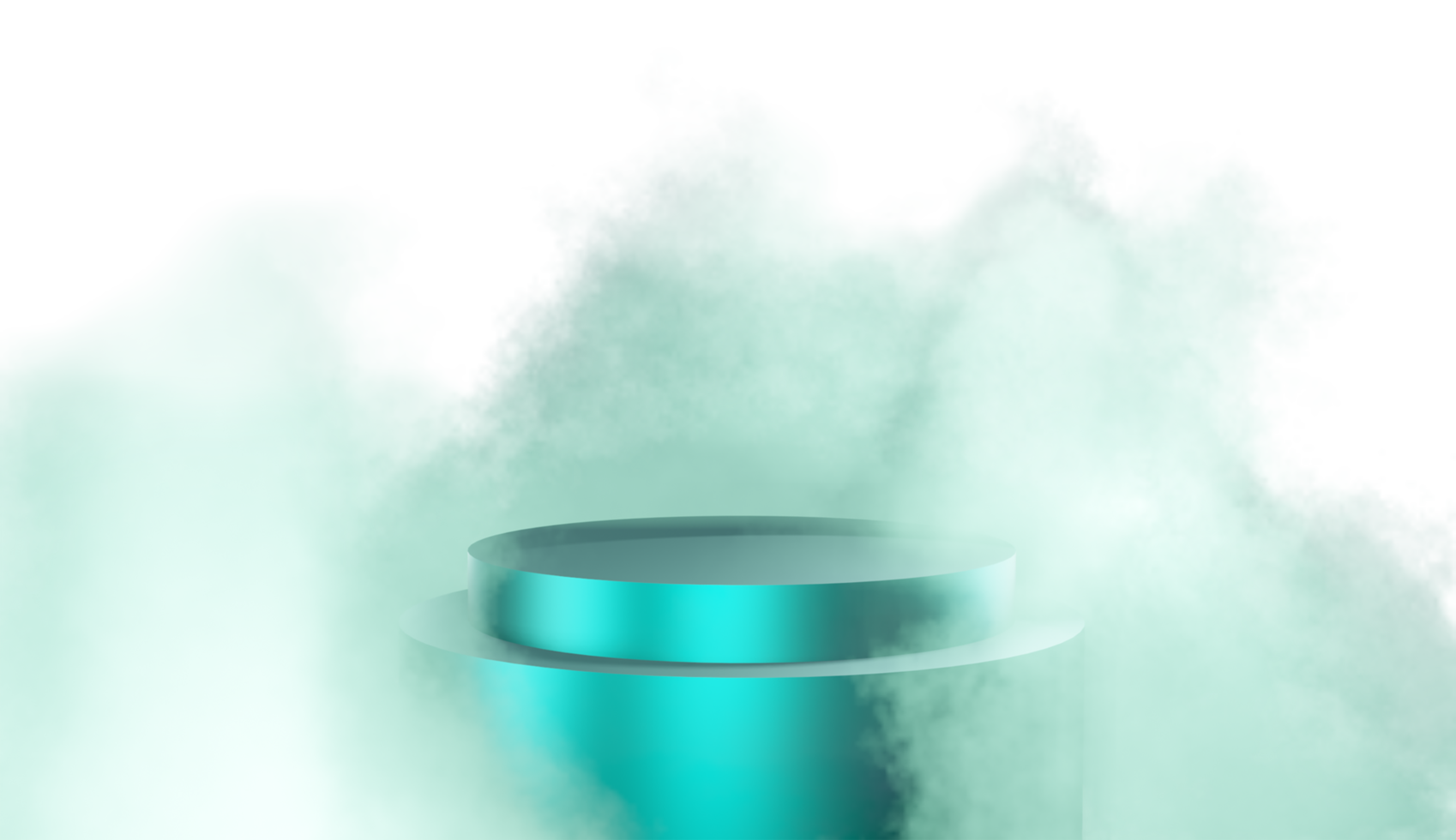 Podium product display with cloud colorful 3d render isolated on transparent background PNG File