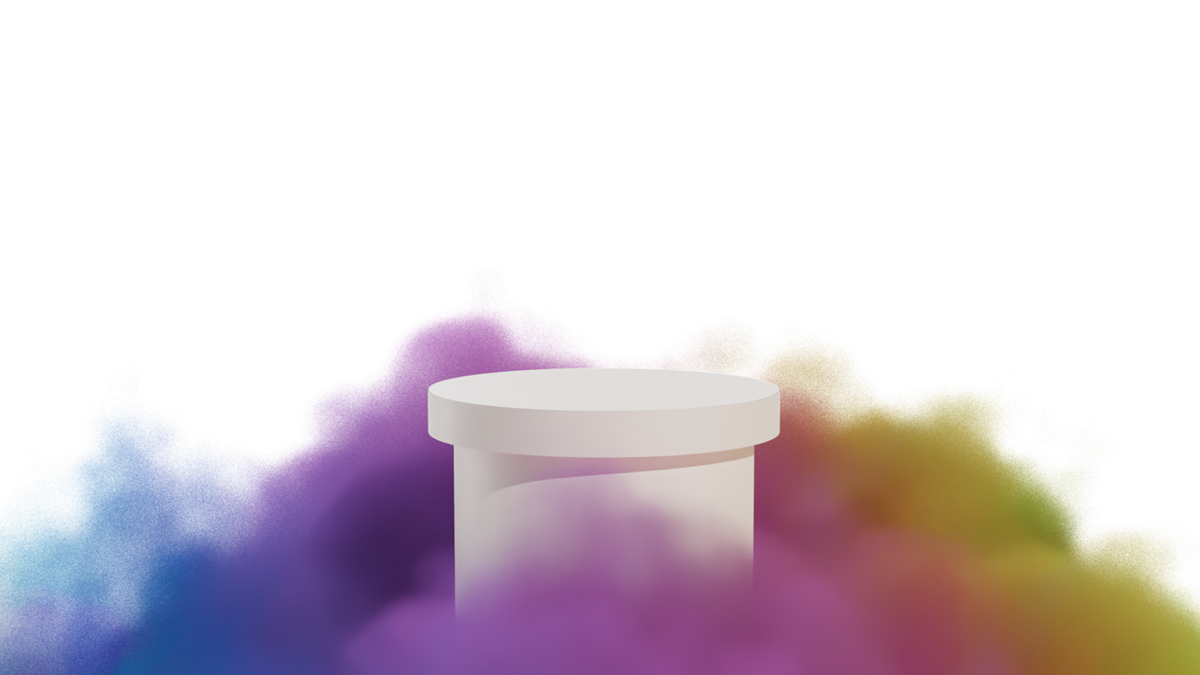 Podium product display with cloud colorful 3d render isolated on transparent background PNG File