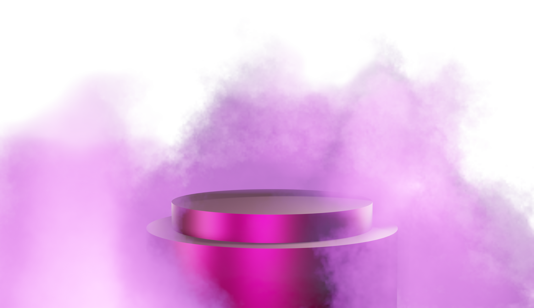 Podium product display with cloud colorful 3d render isolated on transparent background PNG File