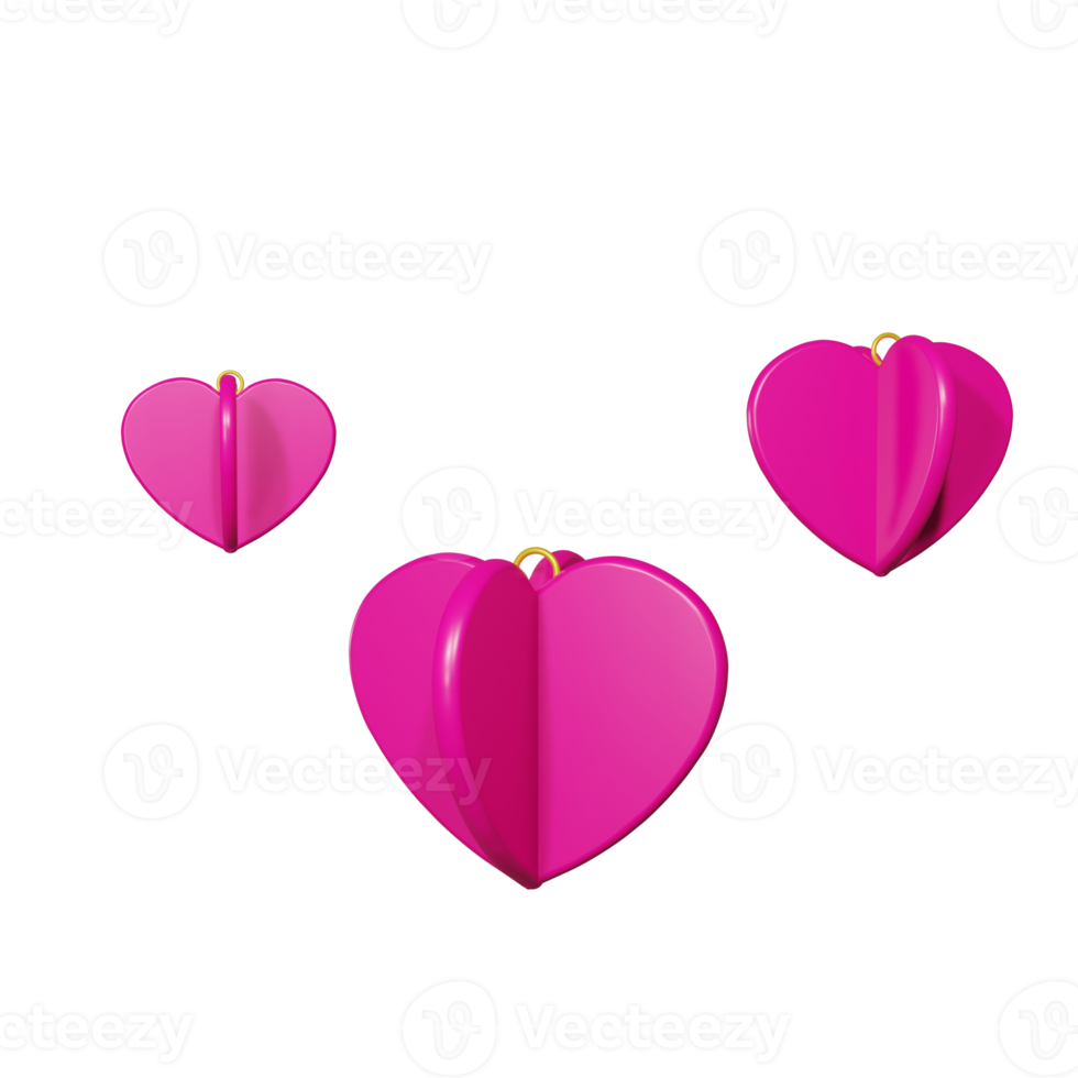 Happy valentine's day isolated on transparent background 3d illustration PNG File