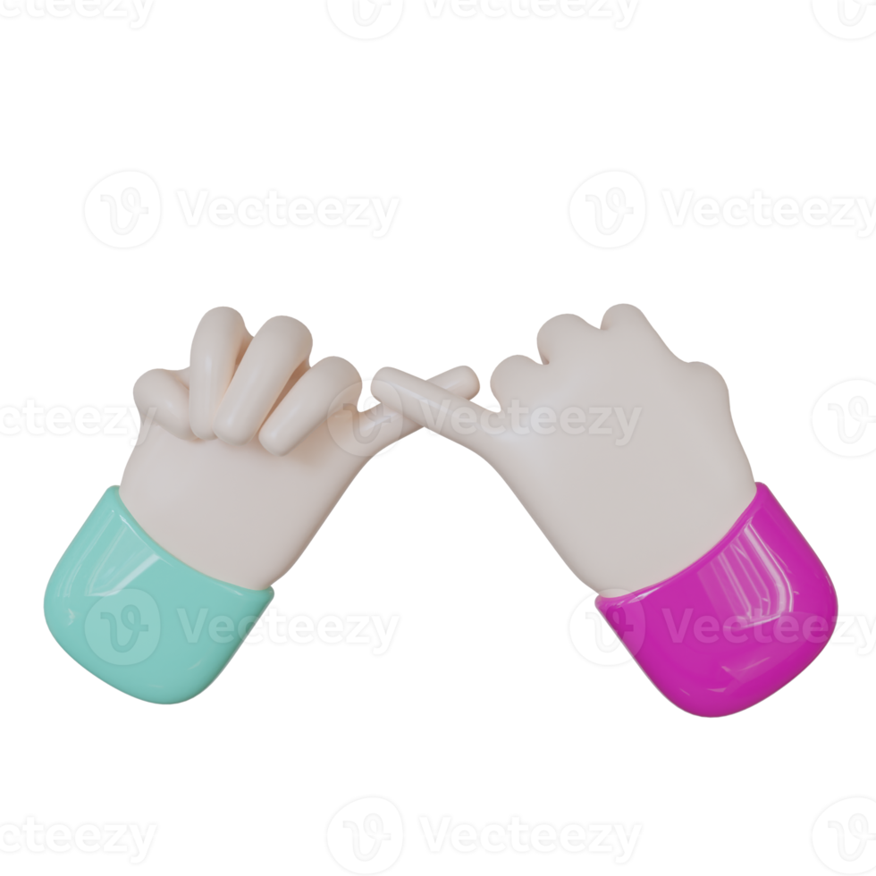Hand Friendship Gesture on Transparent background 3d Illustration png