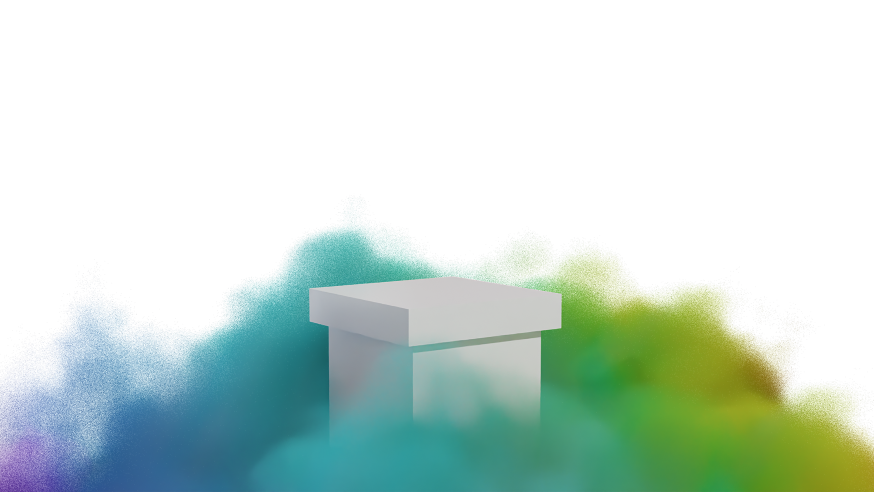 Podium product display with cloud colorful 3d render isolated on transparent background PNG File