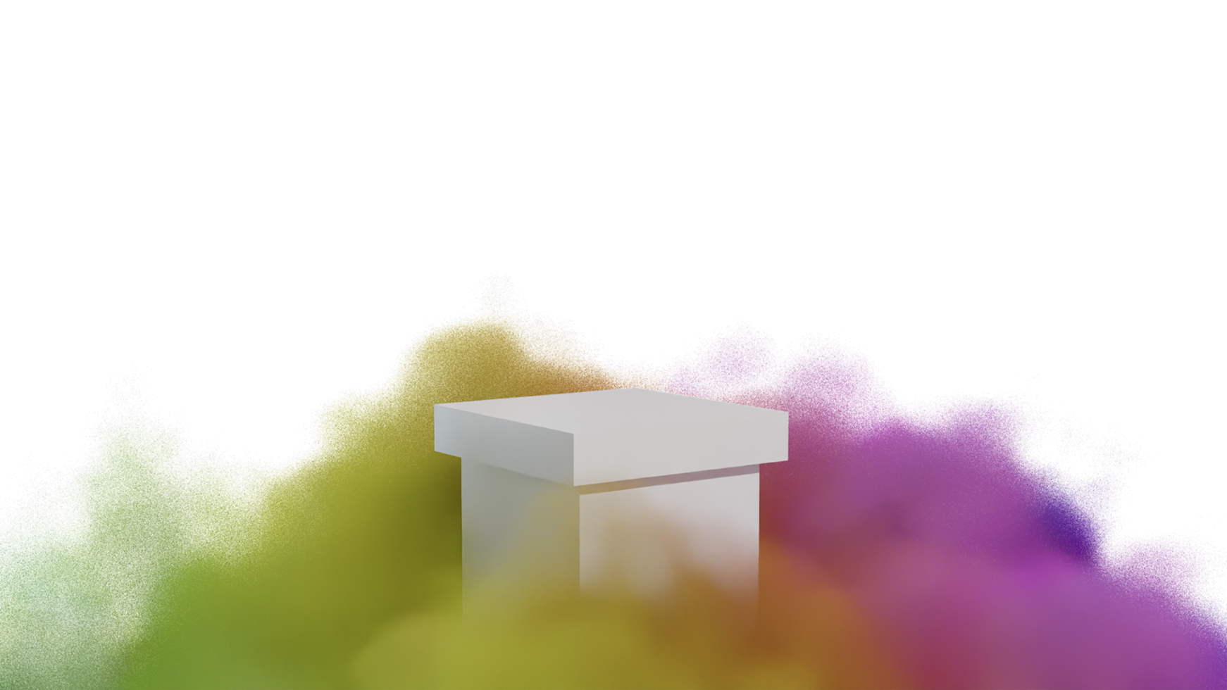 Podium product display with cloud colorful 3d render isolated on transparent background PNG File