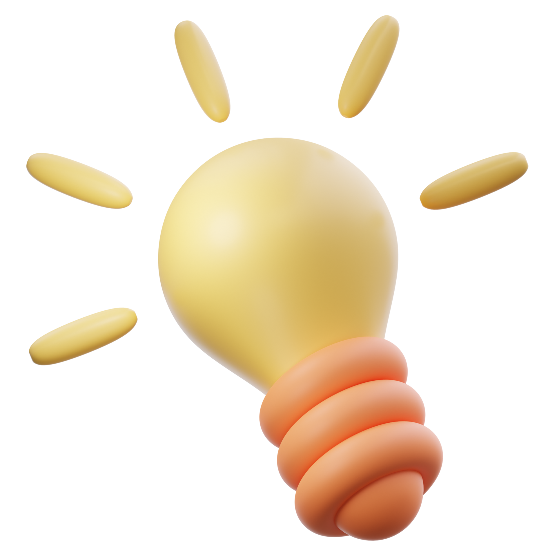 3d cartoon light bulb object icon. Use on business creative ...