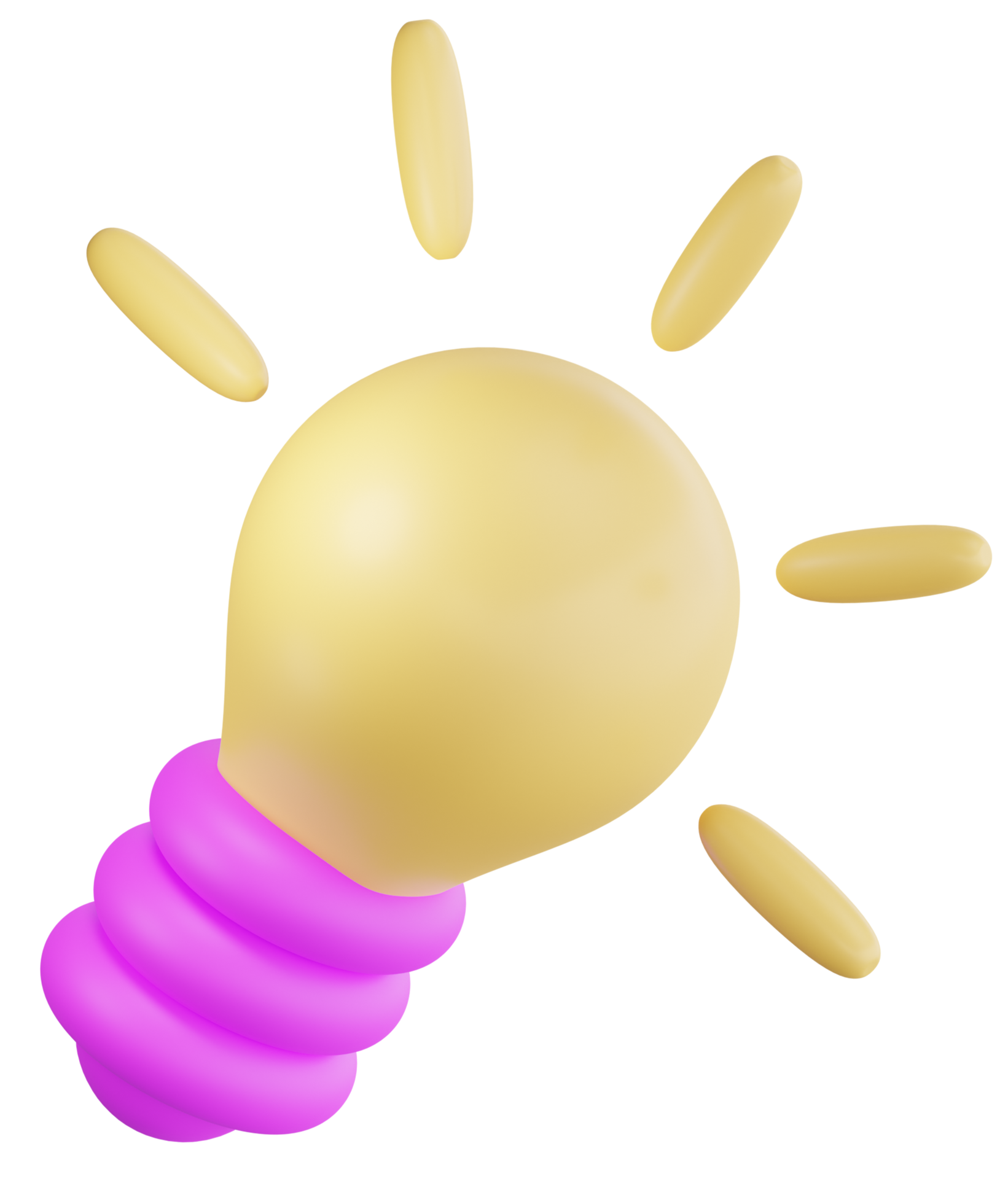 Mark ring Forventer 3d cartoon light bulb object icon. Use on business creative idea and  brainstorming solution 3D rendering emoji illustration 19956054 PNG