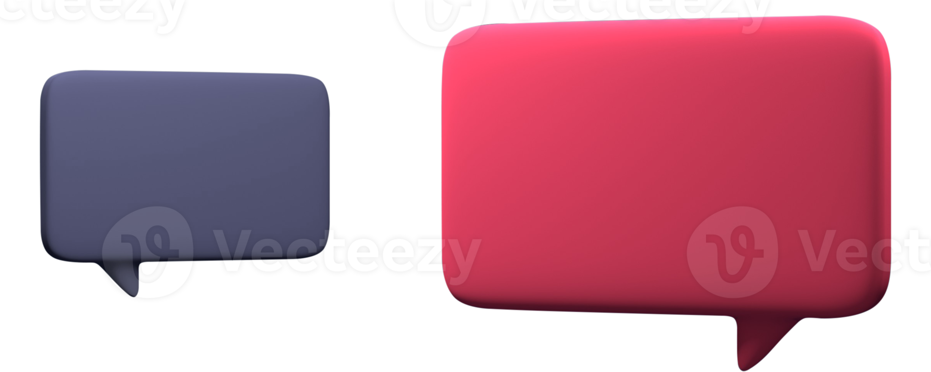 3d roze en Purper babbelen bubbels praten of commentaar teken, 3d veroorzaken. png