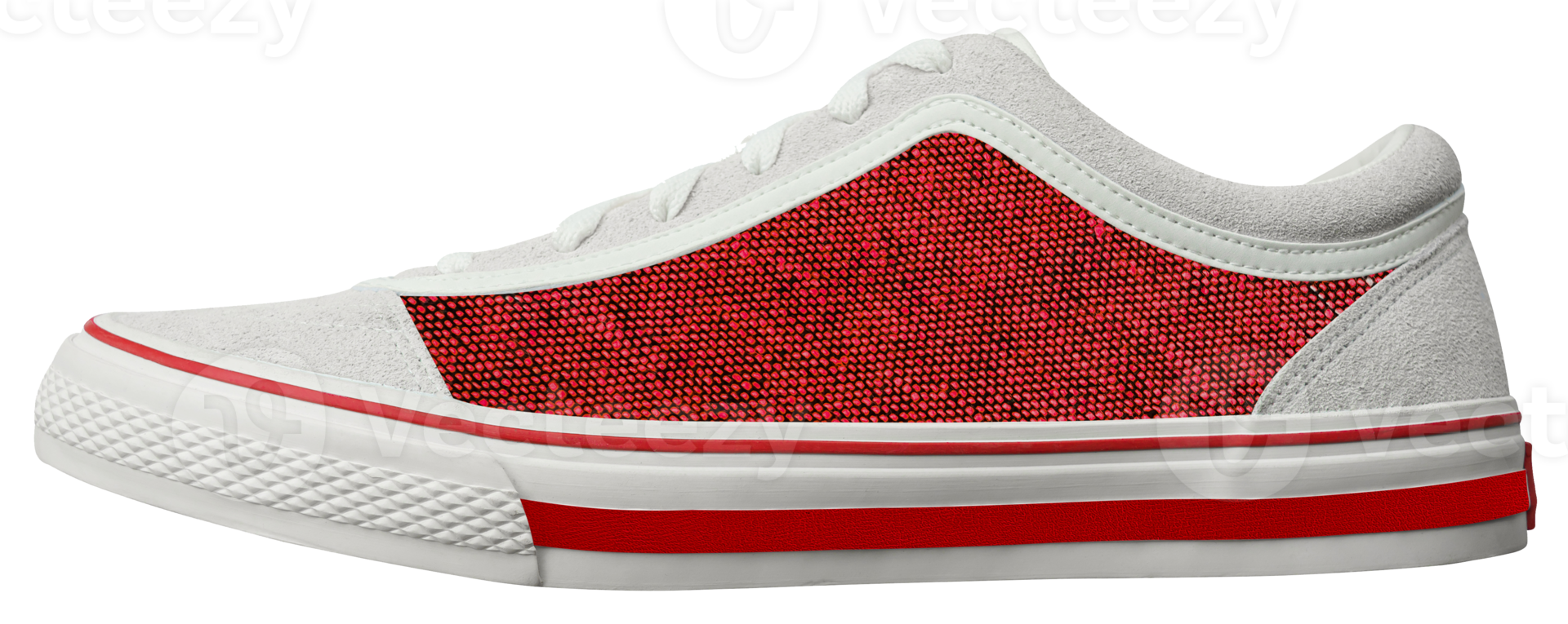 White and red canvas shoe png