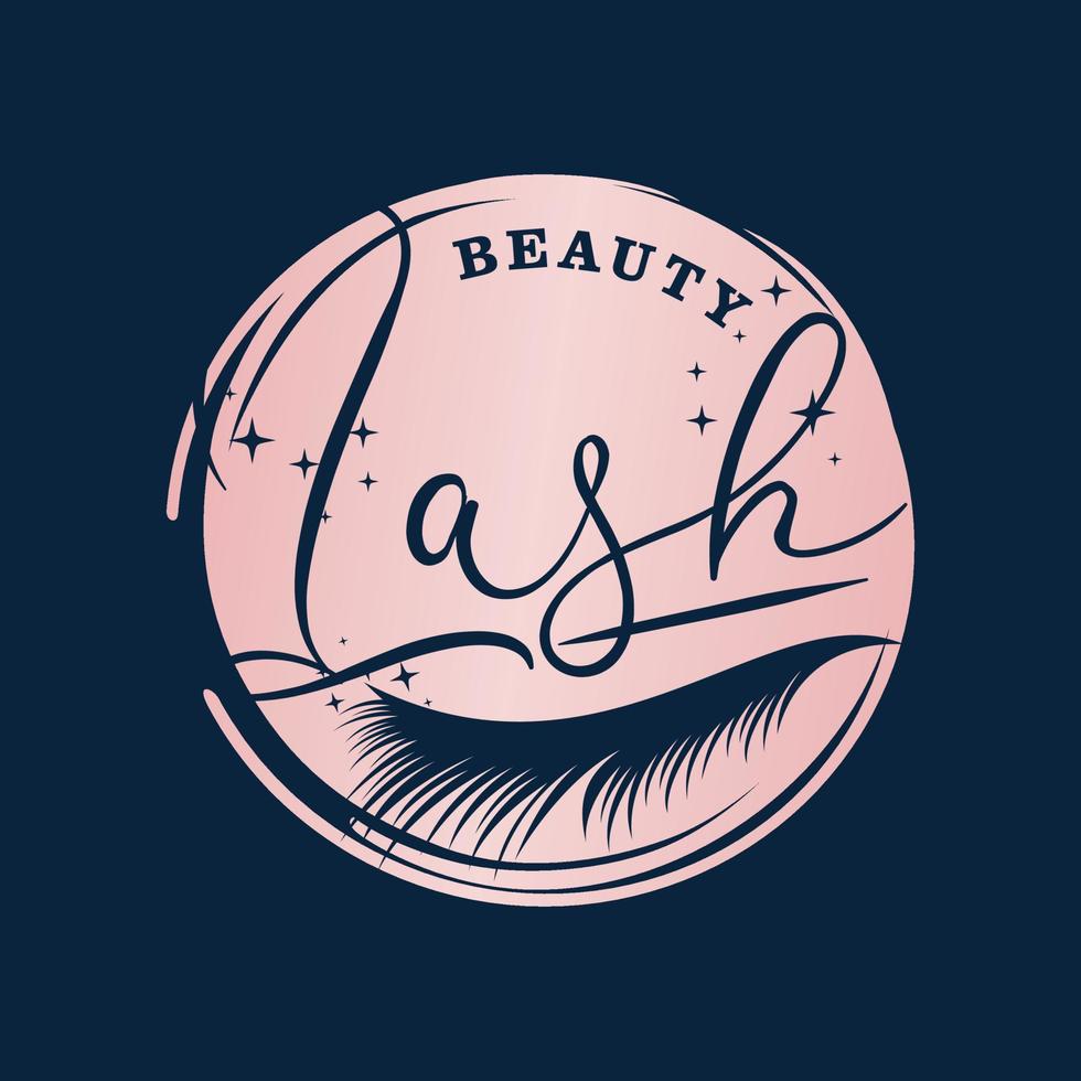 Eyelash extension logo design vector