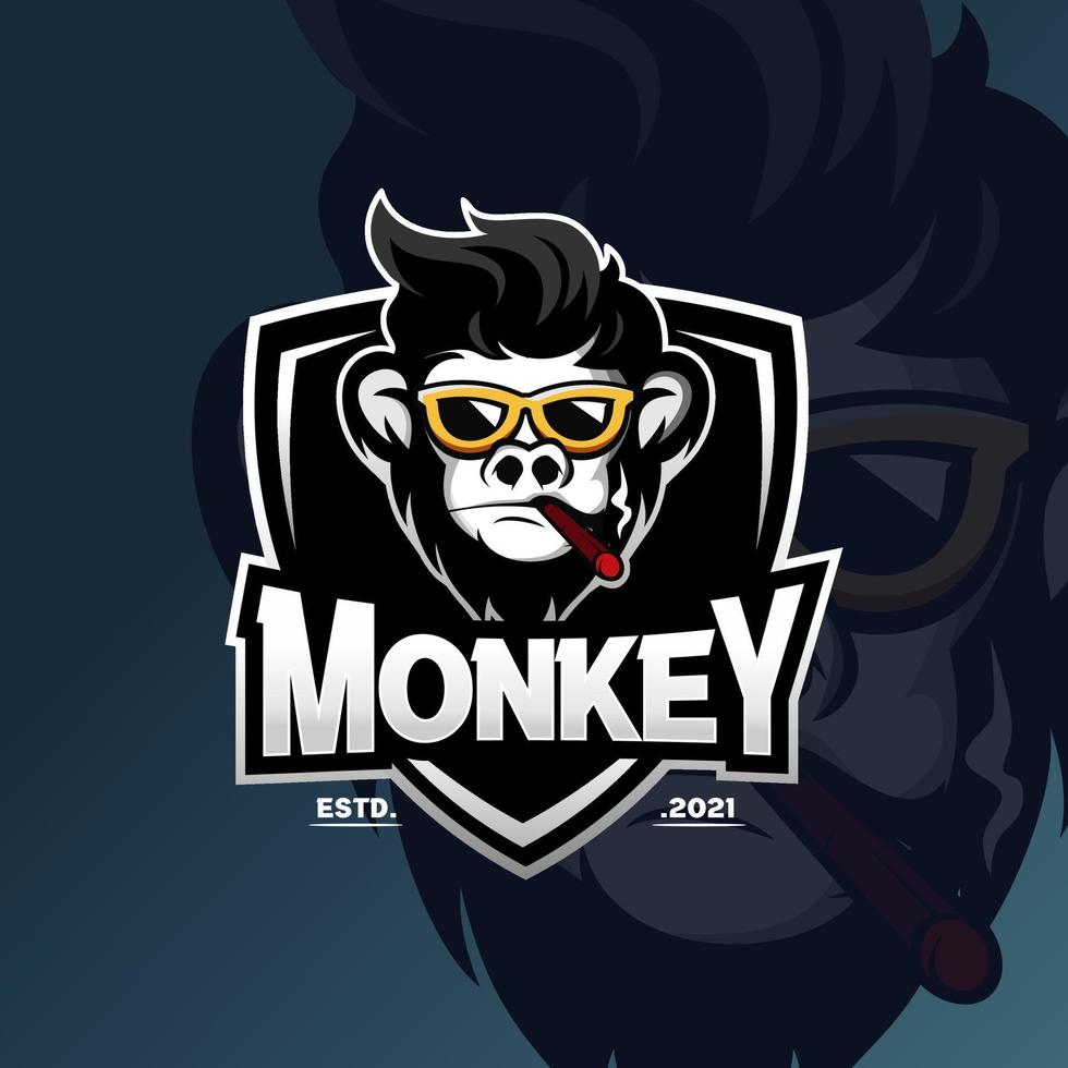 Monkey mascot logo design vector