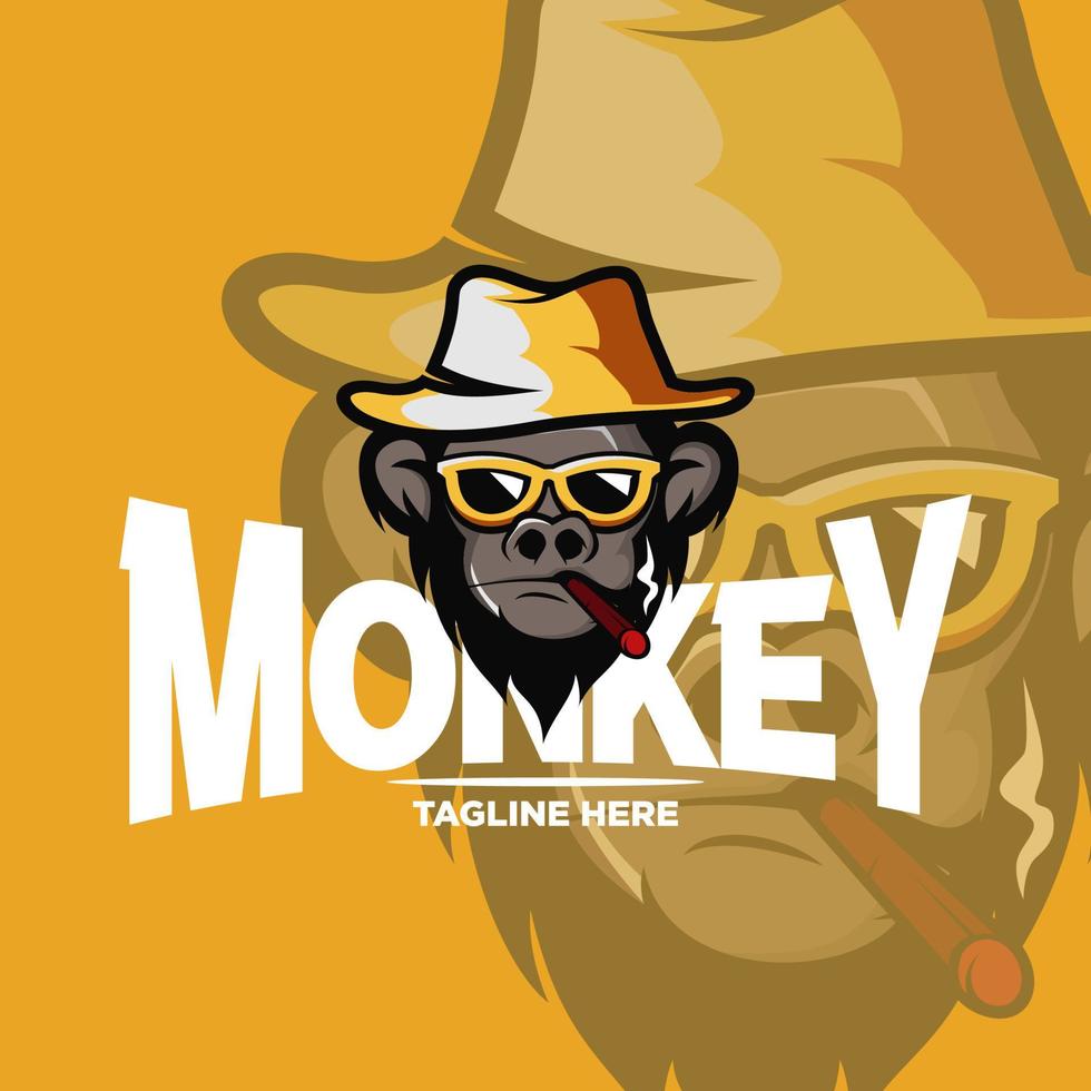 Monkey mascot logo design vector