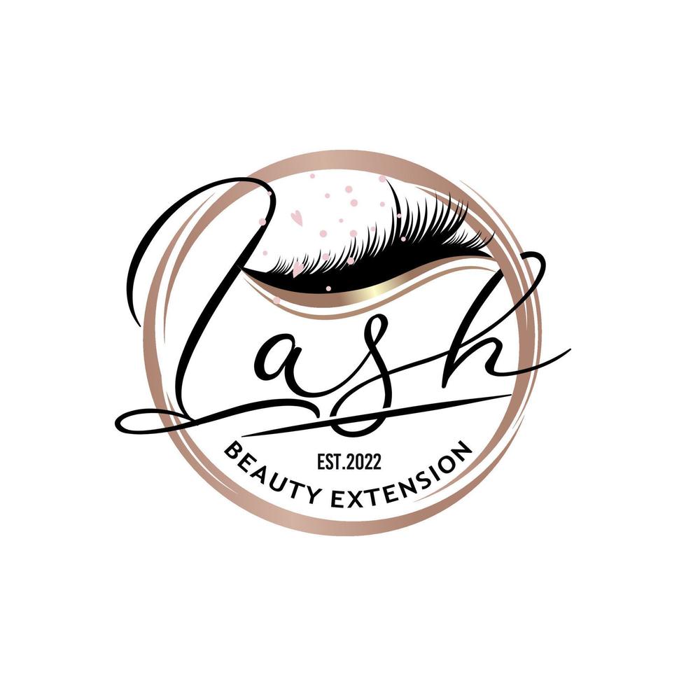 Eyelash extension logo design vector