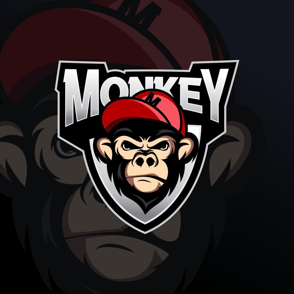 Monkey mascot logo design vector