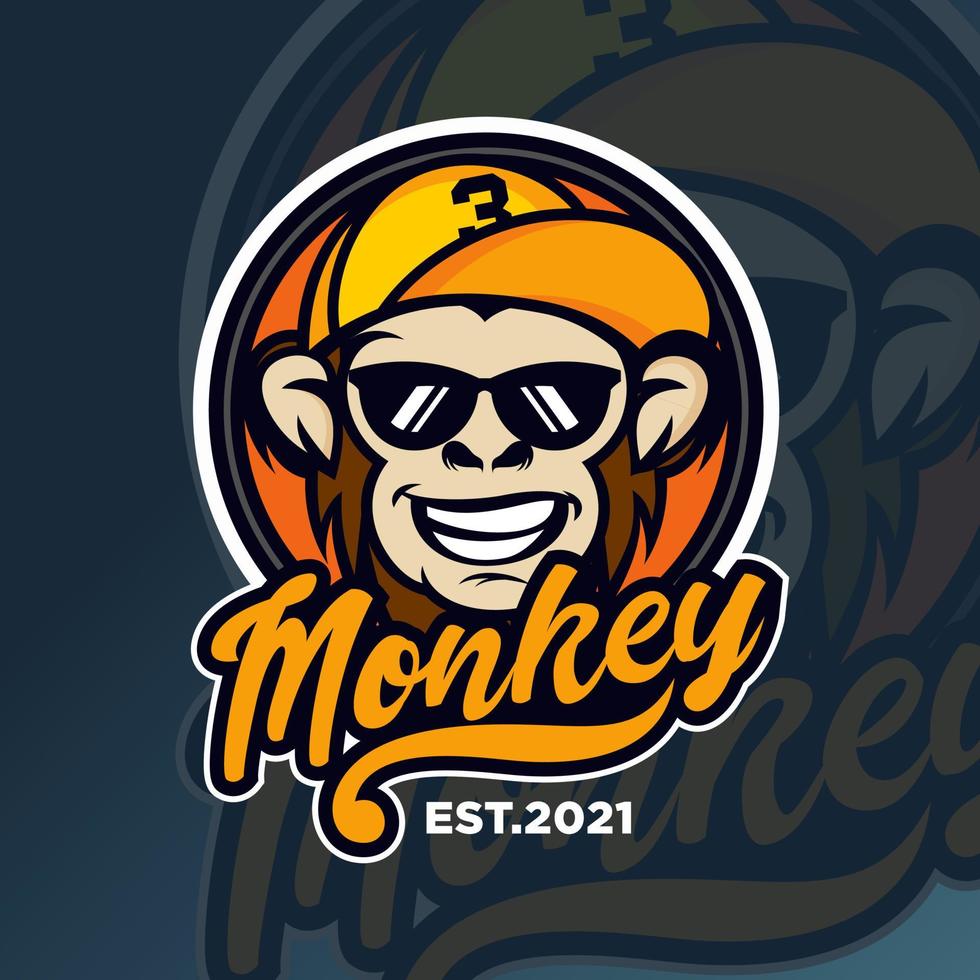 Monkey mascot logo design vector