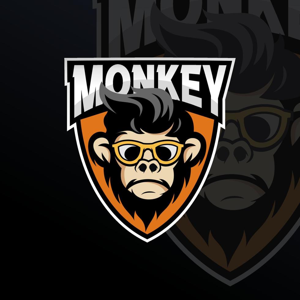 Monkey mascot logo design vector