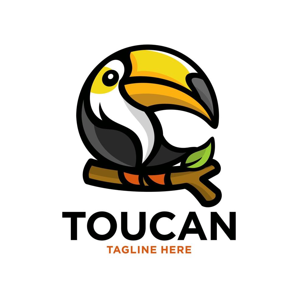 tropical tucán pájaro mascota logo modelo vector