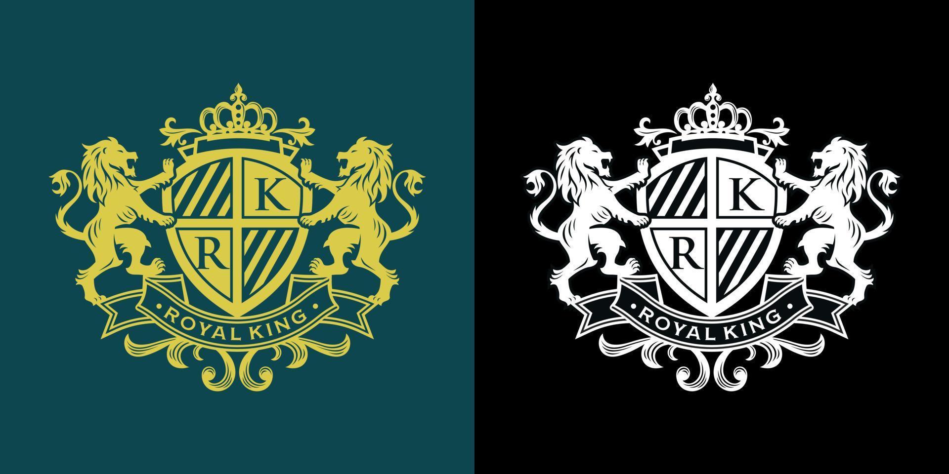 Heraldry lion luxury design Vector