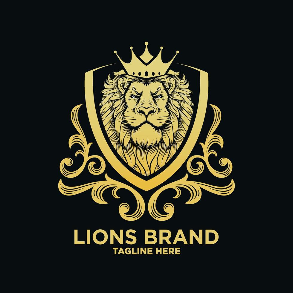 Heraldry lion luxury design Vector